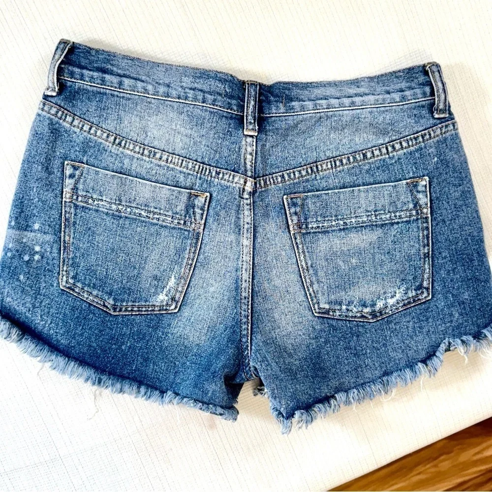 Embroidered Free People Denim Shorts